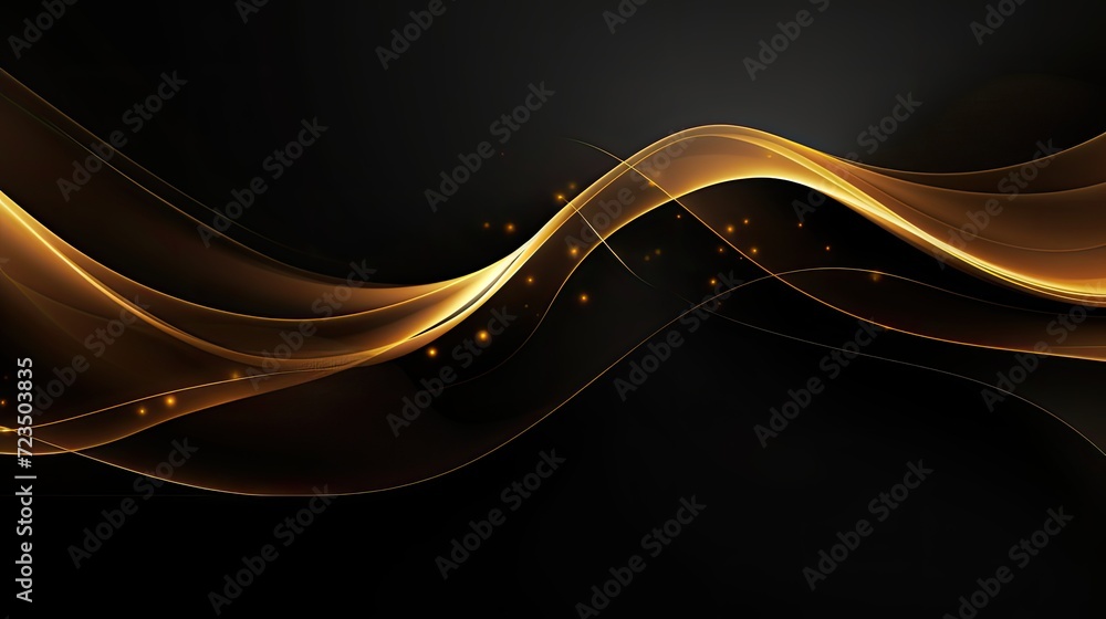 Black Gold Modern Background with Elegant Lines, Generative AI Black Gold Modern Background with Elegant Lines, Generative AI
