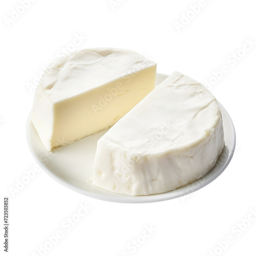 camembert cheese on white background