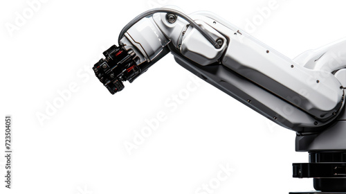 Robot arm , isolated on transparent and white background.PNG image.