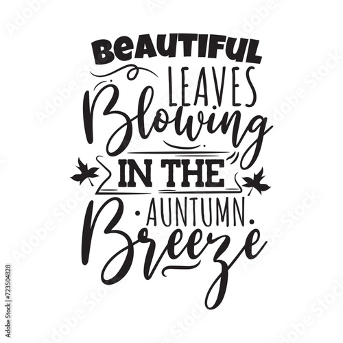 Beautiful Leaves Blowing In The Autumn Breeze. Vector Design on White Background