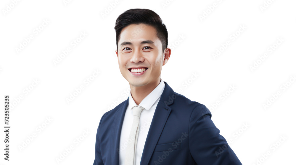 Happy young Asian businessman isolated on transparent and white background.PNG image. Happy young Asian businessman isolated on transparent and white background.PNG image.