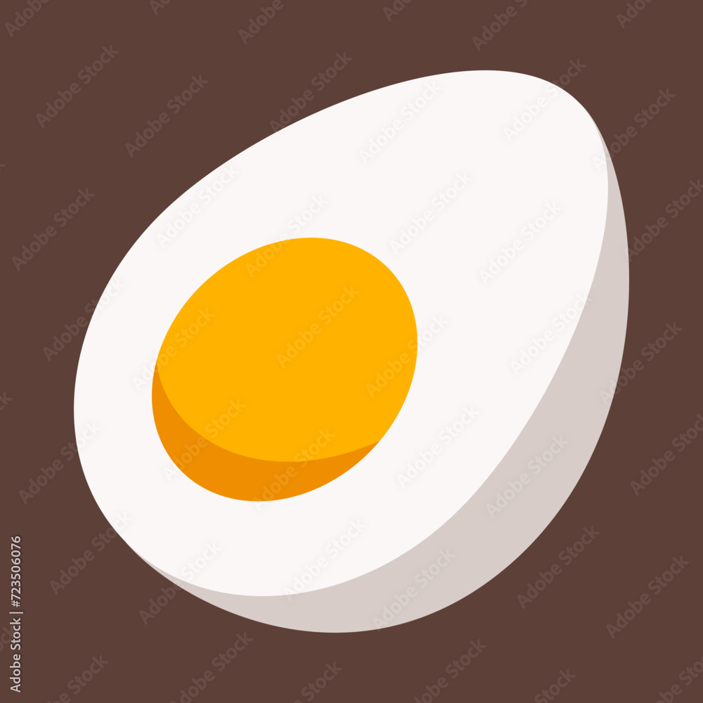 Boiled Egg Icon Sticker Illustration Boiled Egg Icon Sticker Illustration