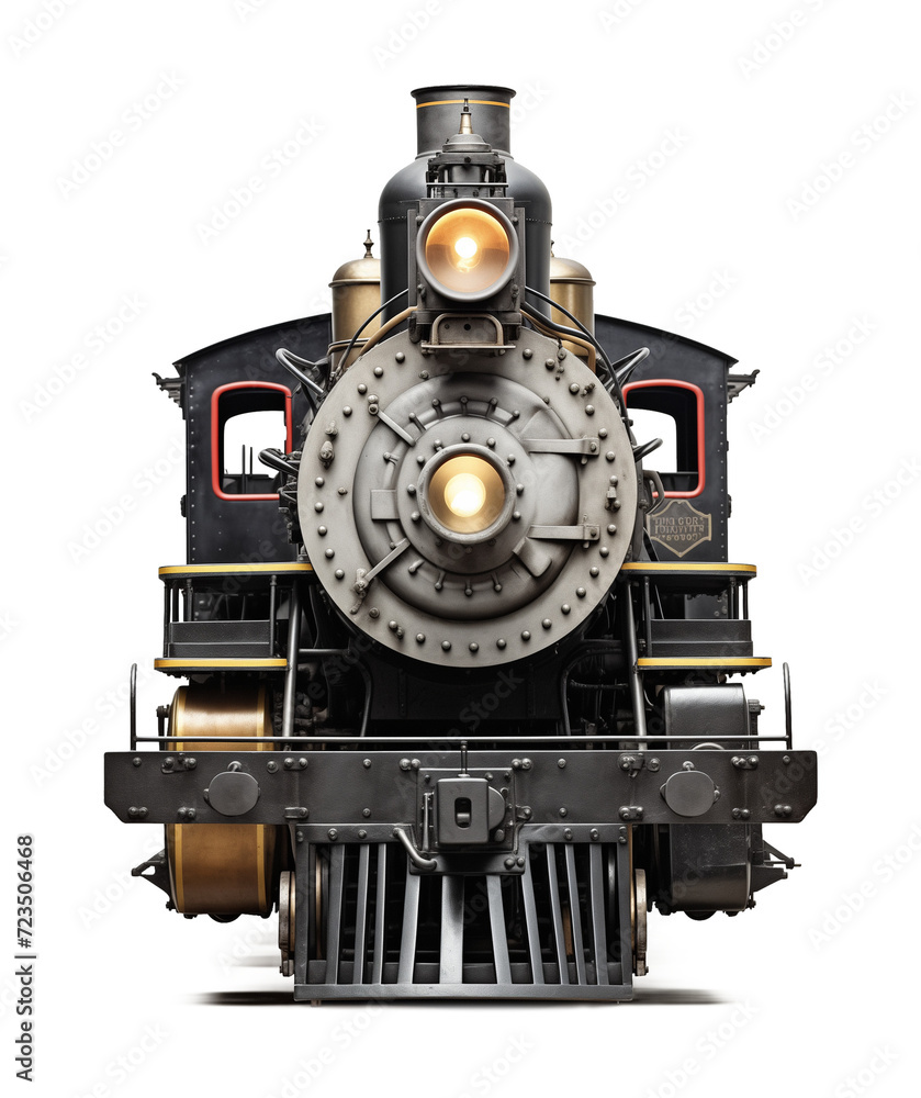 Steam locomotive Train Front View Isolated on Transparent Background
Steam locomotive Train Front View Isolated on Transparent Background