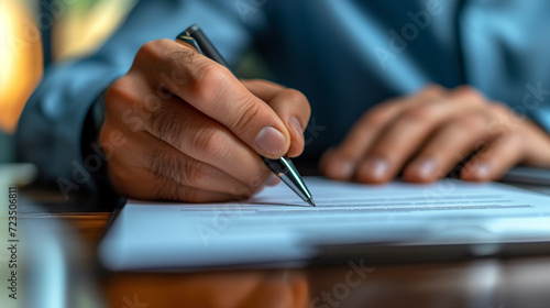 person signing a contract, close up of men hands signing a legal contract