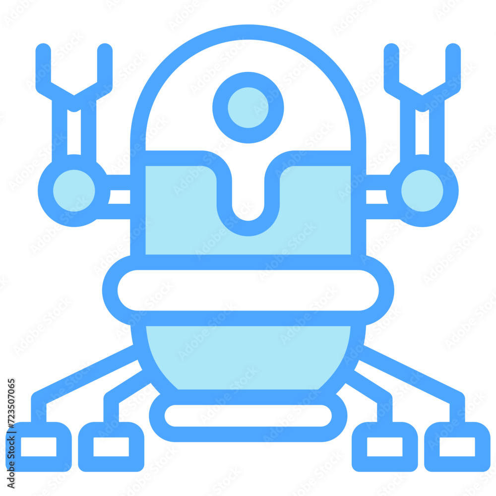 Nanobot blue color icon. relate to robotic engineering and technology theme. use for UI or UX kit, web and app development. Nanobot blue color icon. relate to robotic engineering and technology theme. use for UI or UX kit, web and app development.