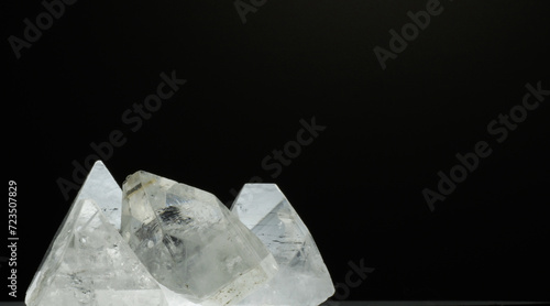 Naturally Occurring White and Clear Apophyllite Energy Healing High Vibration Crystal Mineral Pyramid Points Visible Marking Characteristics New Age Art Screen Saver Background Shot with Vintage Lens 