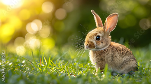 rabbit in the grass, generative ai © Saleem