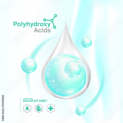 Polyhydroxy acids ,PHA serum Skin Care Cosmetic photo