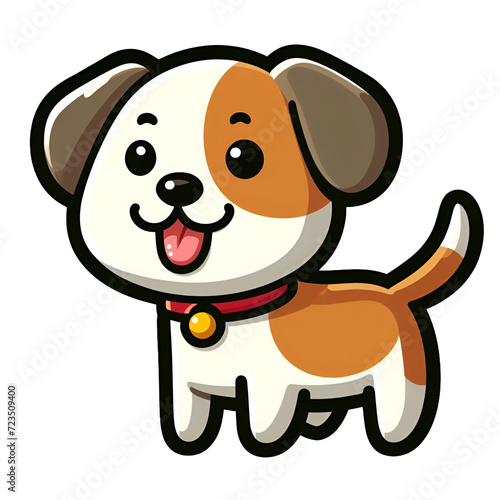 Sticker with the image of a cartoon dog  artificial intelligence