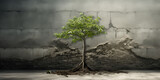 tree on the beach, One tree can save the nature, Green tree Nature ecology and growth concept,  Generative AI