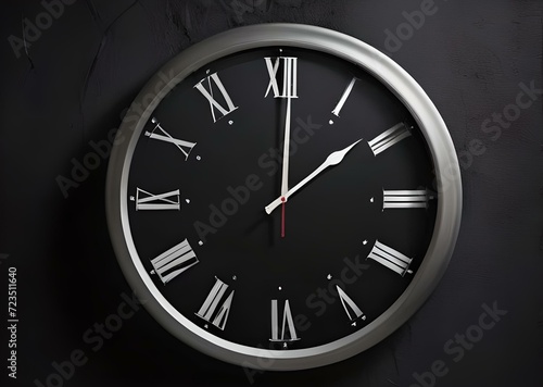 Wallpaper Mural wall clock isolated on black Torontodigital.ca