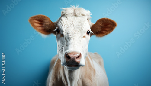 Cute cow grazing on green pasture, looking at camera generated by AI © Jeronimo Ramos