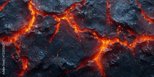 Lava texture, molten lava rock, flowing hot magma style 3D render style ground, terrain, red glowing hot, earth, steaming flow, volcano aftermath