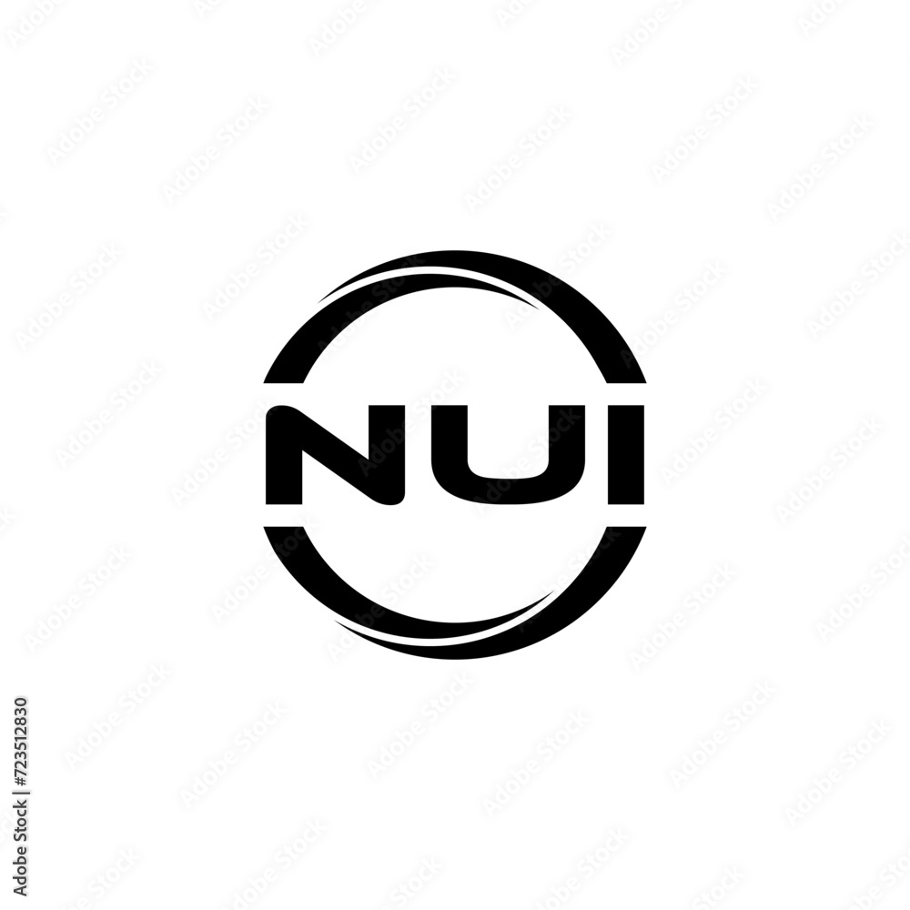 NUI letter logo design with white background in illustrator, cube logo, vector logo, modern alphabet font overlap style. calligraphy designs for logo, Poster, Invitation, etc. NUI letter logo design with white background in illustrator, cube logo, vector logo, modern alphabet font overlap style. calligraphy designs for logo, Poster, Invitation, etc.