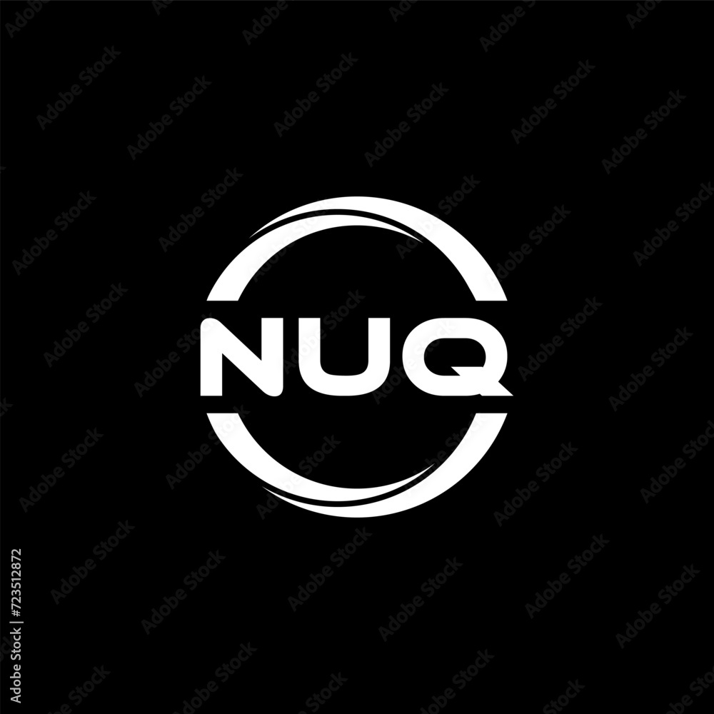 NUQ letter logo design with black background in illustrator, cube logo, vector logo, modern alphabet font overlap style. calligraphy designs for logo, Poster, Invitation, etc. NUQ letter logo design with black background in illustrator, cube logo, vector logo, modern alphabet font overlap style. calligraphy designs for logo, Poster, Invitation, etc.