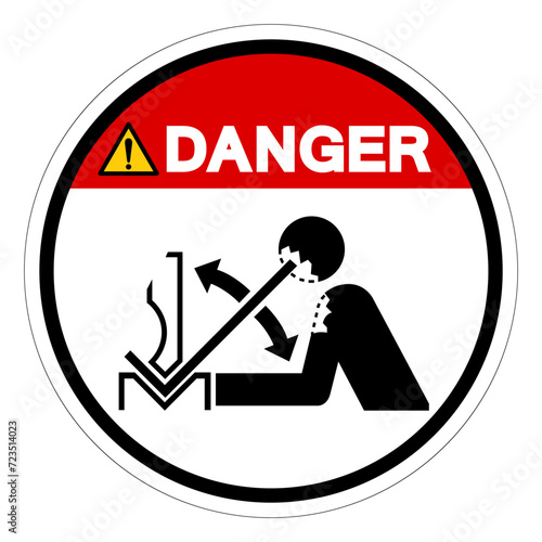 Danger Movement Of Workpiece In Press Symbol Sign, Vector Illustration, Isolate On White Background Label .EPS10