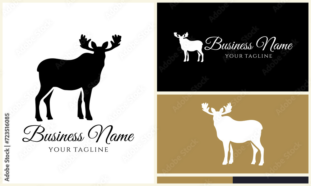 silhouette vector deer logo template