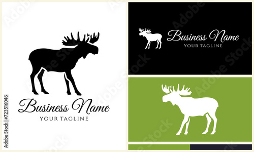 silhouette vector deer logo template