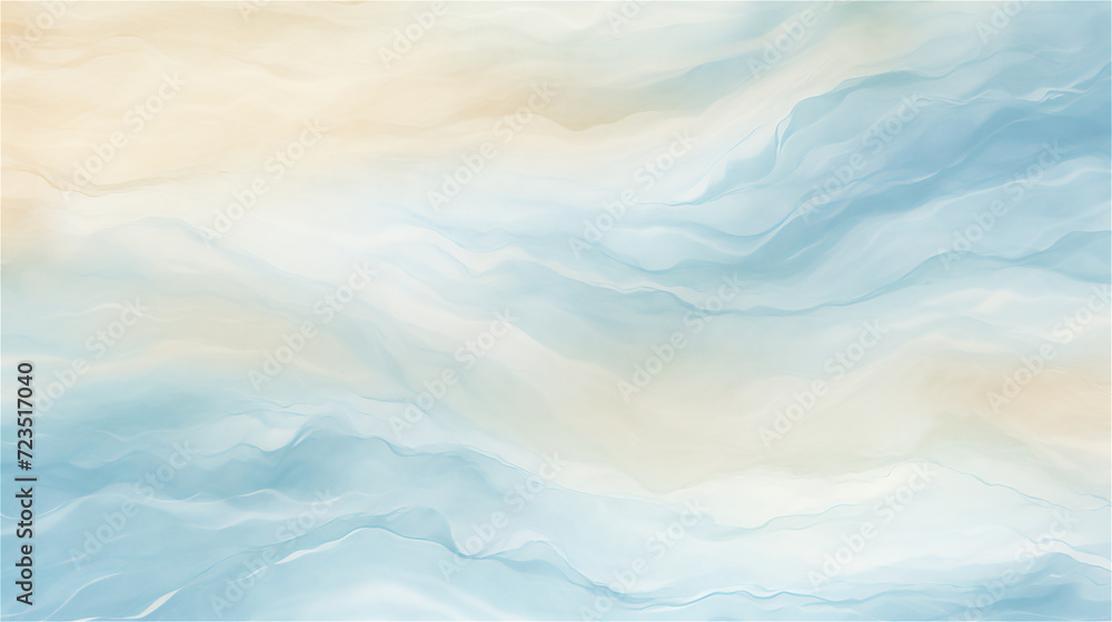 Fototapeta premium Serene Sea: Calm Blue and Soft Beige Marbled Pattern 