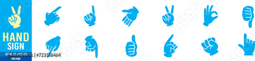hand sign set collection Vector