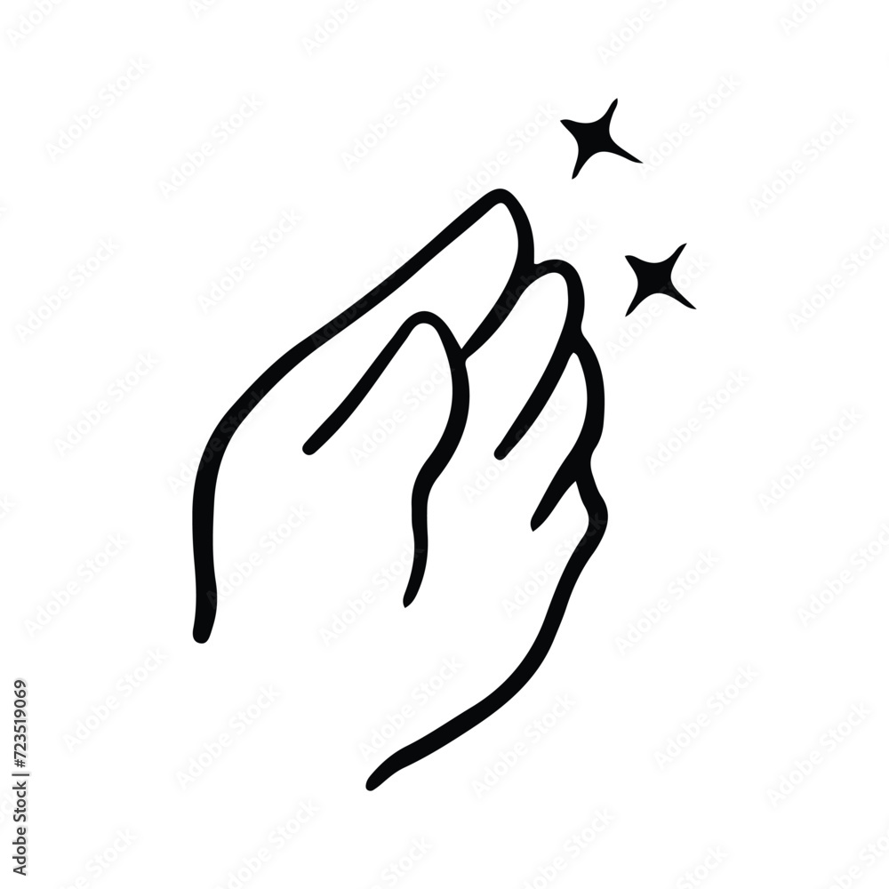 Fototapeta premium Kawaii Hand Gestures Sign and Symbol Isolated In White Background. Cute doodle cartoon hand design. suitable for stickers, children's books and cartoon elements