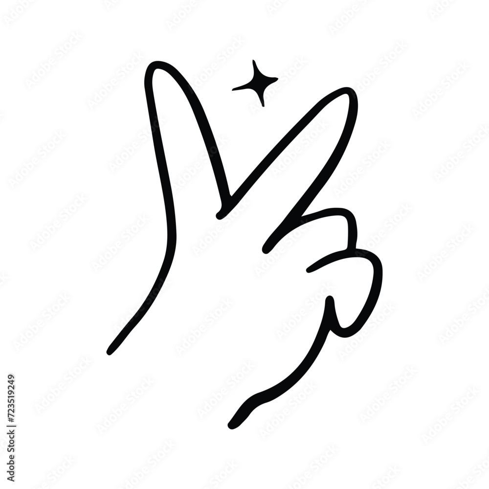 Kawaii Hand Gestures Sign and Symbol Isolated In White Background. Cute doodle cartoon hand design. suitable for stickers, children's books and cartoon elements Kawaii Hand Gestures Sign and Symbol Isolated In White Background. Cute doodle cartoon hand design. suitable for stickers, children's books and cartoon elements