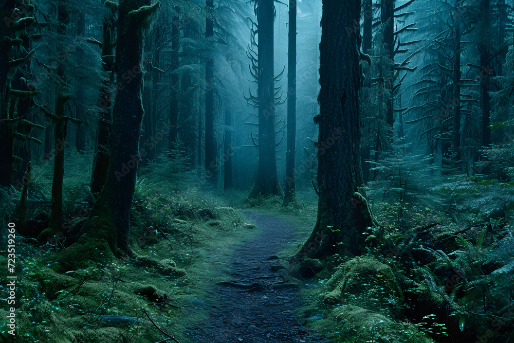 Fototapeta premium forest in the fog