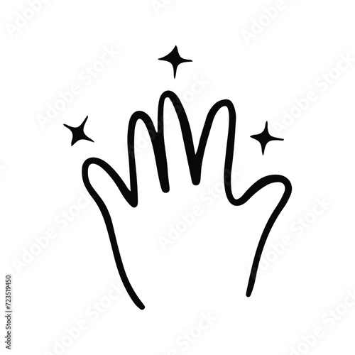 Kawaii Hand Gestures Sign and Symbol Isolated In White Background. Cute doodle cartoon hand design. suitable for stickers, children's books and cartoon elements