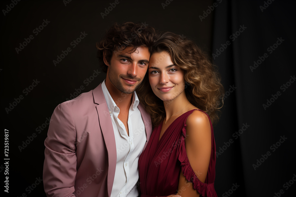 Portrait of a young business couple in studio Portrait of a young business couple in studio