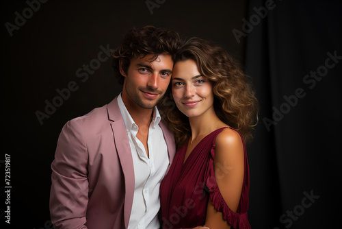 Portrait of a young business couple in studio