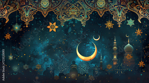 background Illustration for ramadan kareem and Eid Mubarok concept