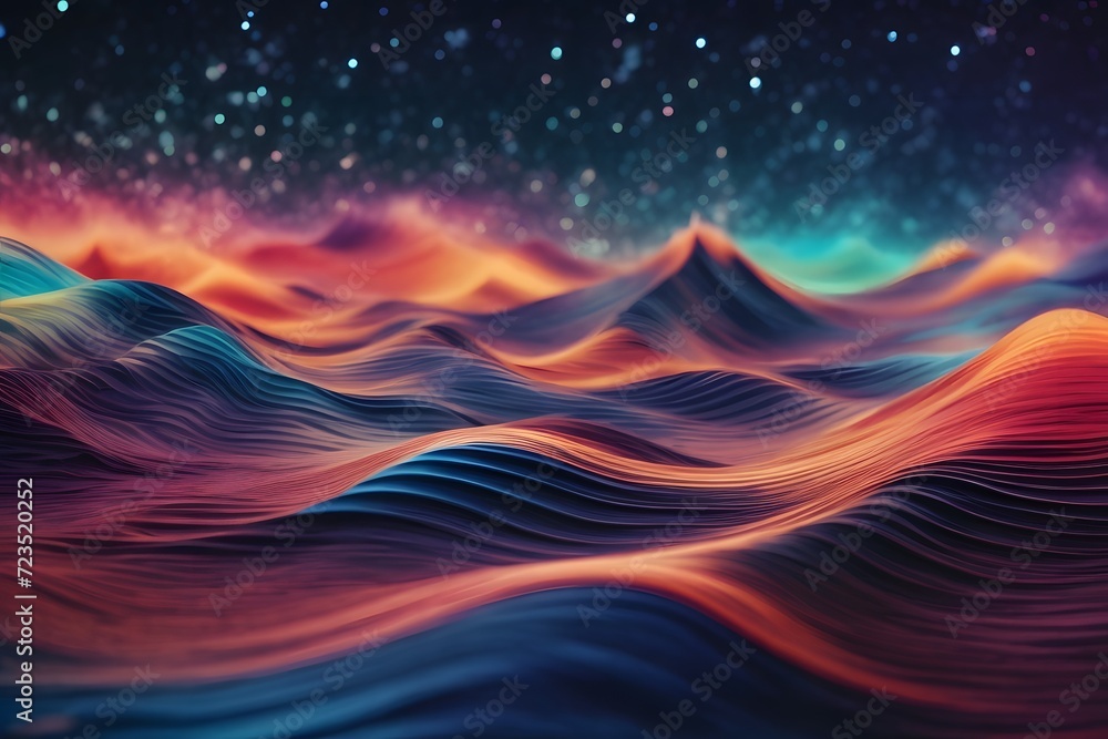 Vibrant Cosmic Waves: A Mesmerizing Dance of Color and Light Vibrant Cosmic Waves: A Mesmerizing Dance of Color and Light