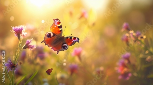 Springtime Wildlife, animals and birds enjoying the return of warmer weather, background image, generative AI