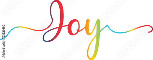 Joy text vector is written with an elegant typography, vector