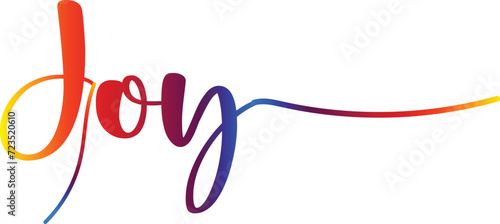 Joy text vector is written with an elegant typography, vector