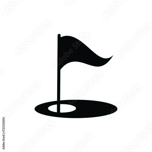 golf flag logo icon