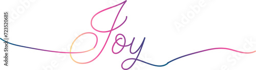 Joy text vector is written with an elegant typography, vector