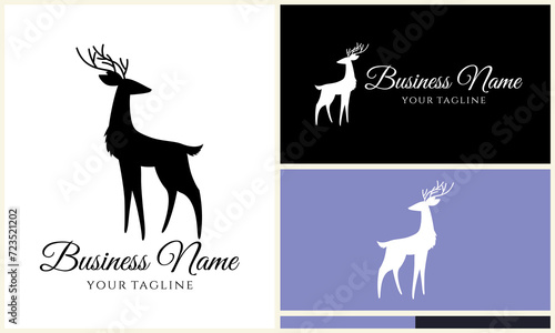 silhouette vector deer logo template