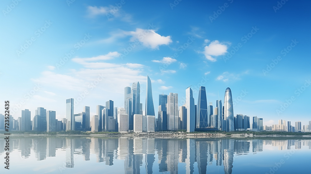 city skyline adorned with reflective skyscrapers and business office buildings city skyline adorned with reflective skyscrapers and business office buildings