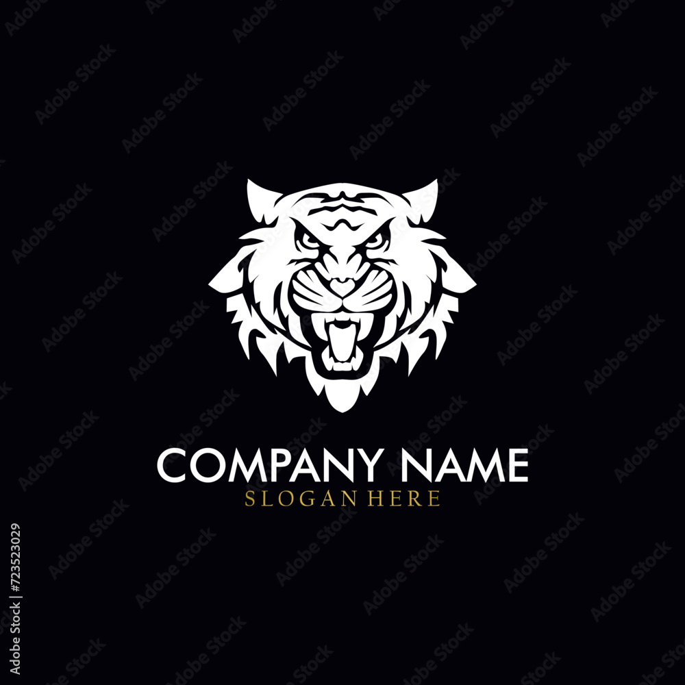 The tiger icon is white on a black background.
The tiger icon is white on a black background.