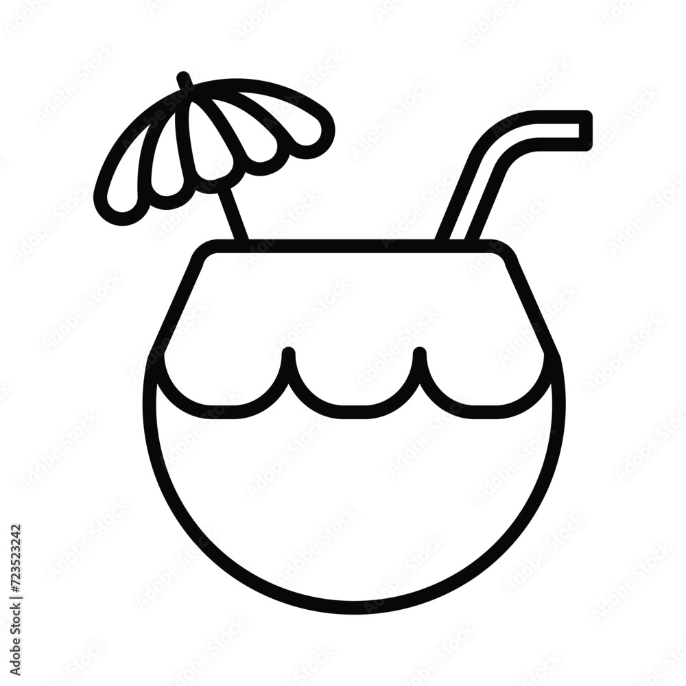 Coconut fresh drink icon vector on trendy design Coconut fresh drink icon vector on trendy design