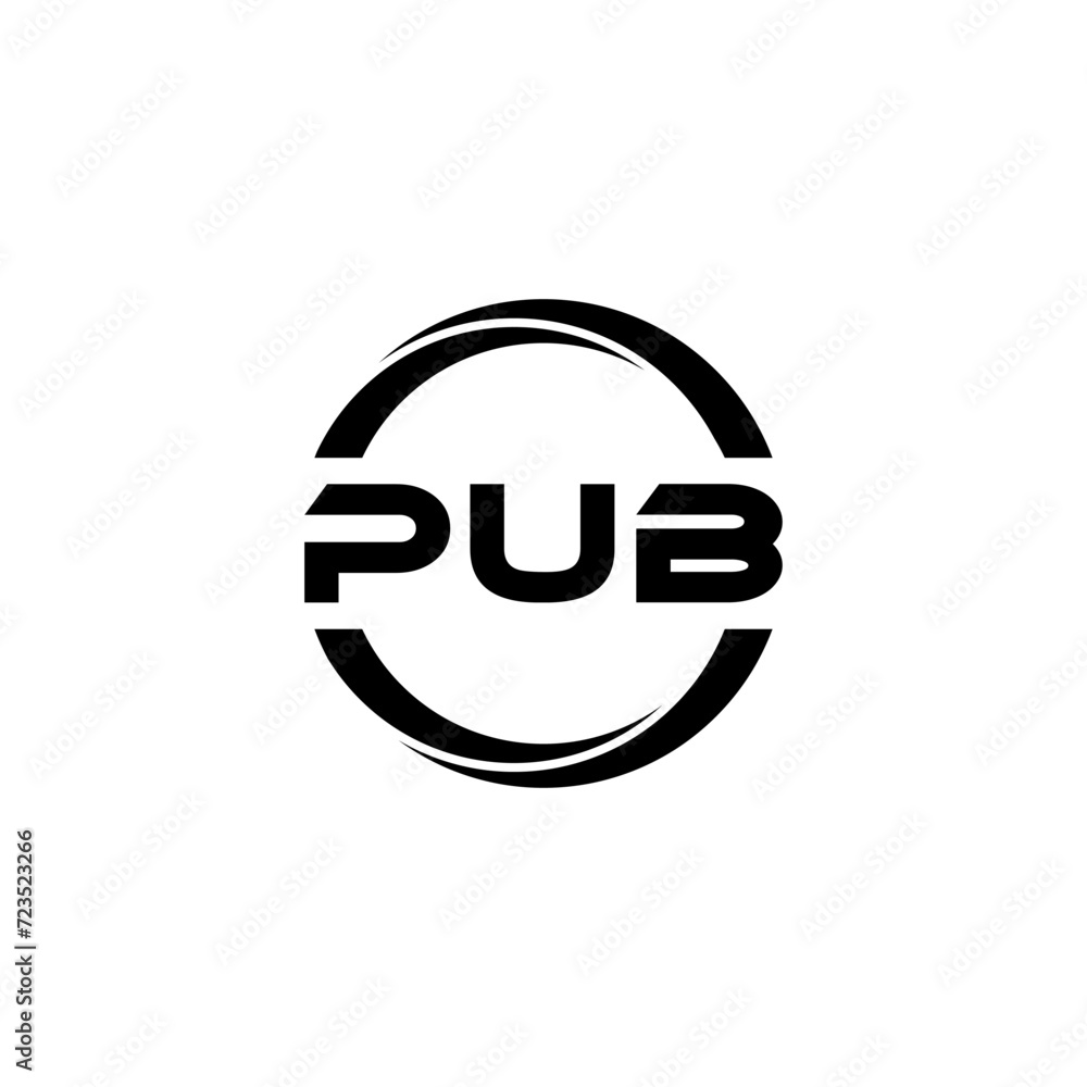 PUB letter logo design with white background in illustrator, cube logo, vector logo, modern alphabet font overlap style. calligraphy designs for logo, Poster, Invitation, etc. PUB letter logo design with white background in illustrator, cube logo, vector logo, modern alphabet font overlap style. calligraphy designs for logo, Poster, Invitation, etc.