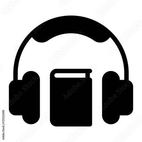 audiobook glyph icon