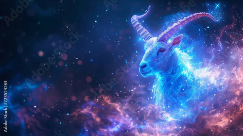A Sparkling Goat Capricorn Astrological Art © Adam