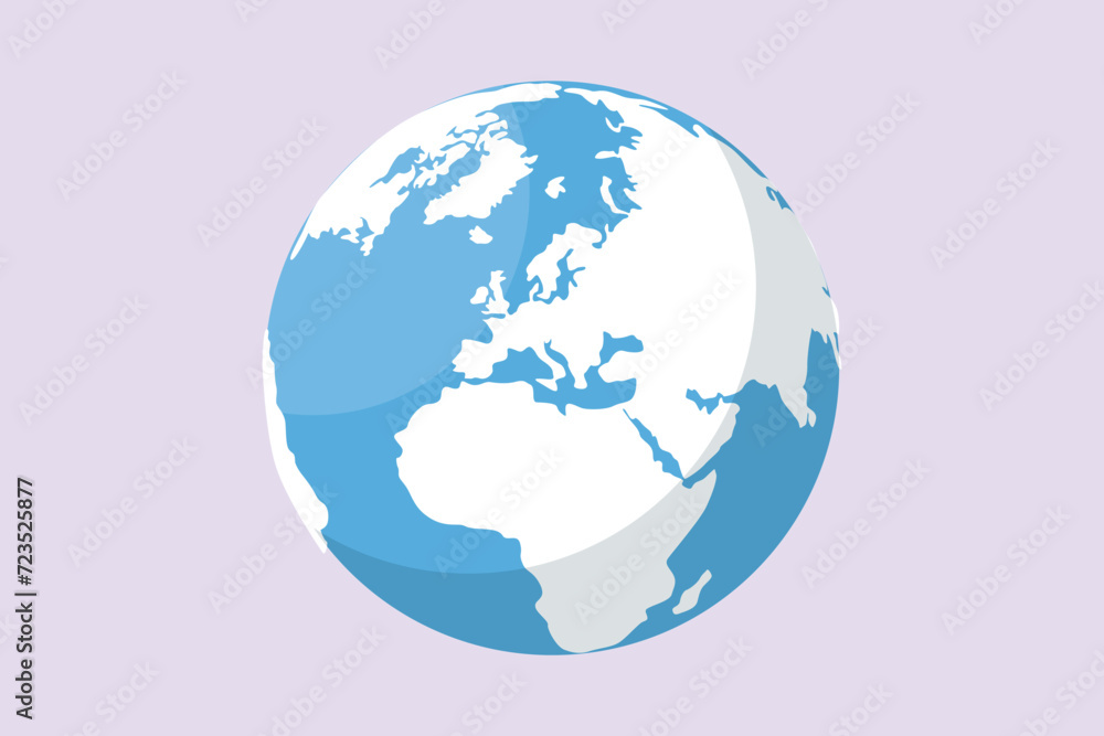 Globe. World map concept. Colored flat vector illustration isolated.