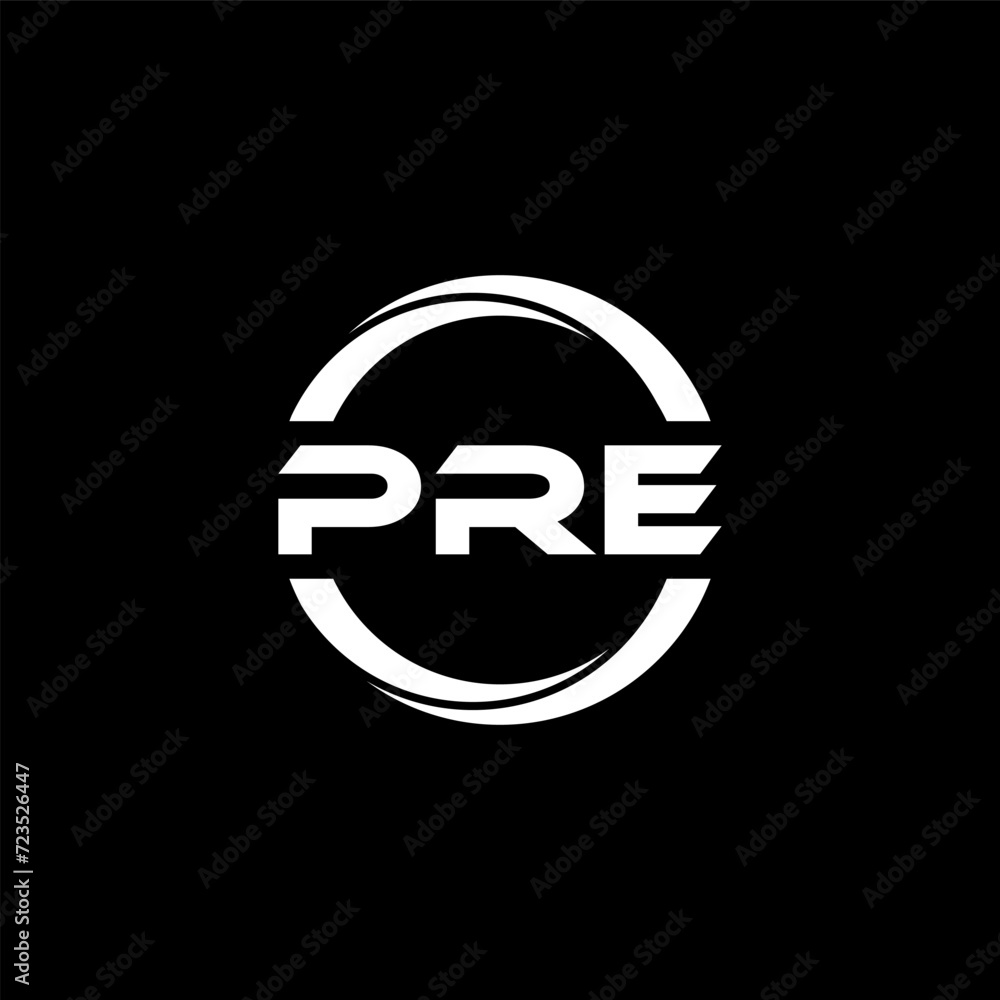PRE letter logo design with black background in illustrator, cube logo, vector logo, modern alphabet font overlap style. calligraphy designs for logo, Poster, Invitation, etc. PRE letter logo design with black background in illustrator, cube logo, vector logo, modern alphabet font overlap style. calligraphy designs for logo, Poster, Invitation, etc.