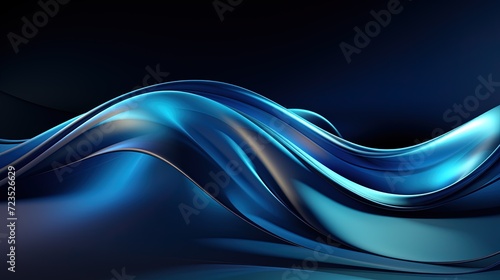 Abstract blue wavy smoke background. Created with Ai