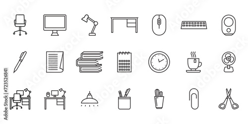 workspace icon collection, vector icon template, editable and resizable.