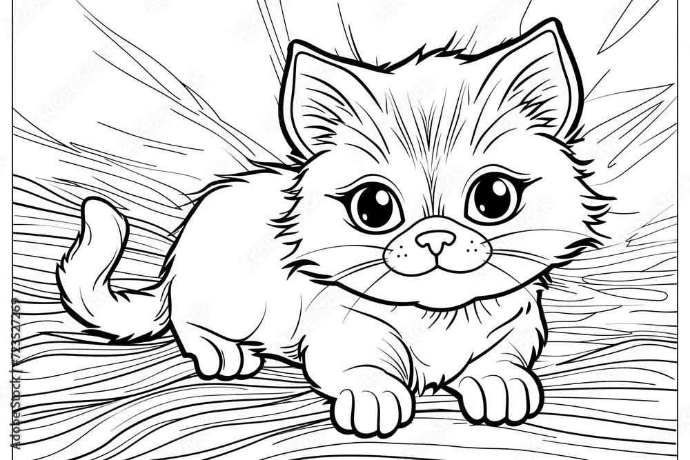 Obraz premium Cartoon cat coloring book