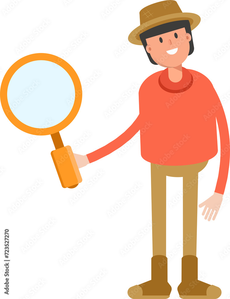 Farmer Character Holding Magnifier
Farmer Character Holding Magnifier